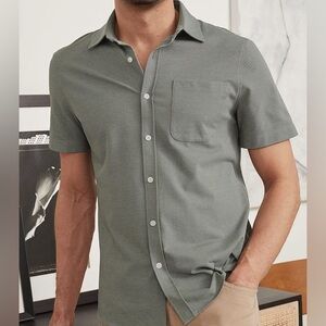RW&CO Slim Fit Short Sleeve Knit Shirt - Dusty Olive